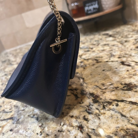 Furla Metropolis Shoulder Clutch Women Blue Ortensia Leather Bag - Picture 4 of 8